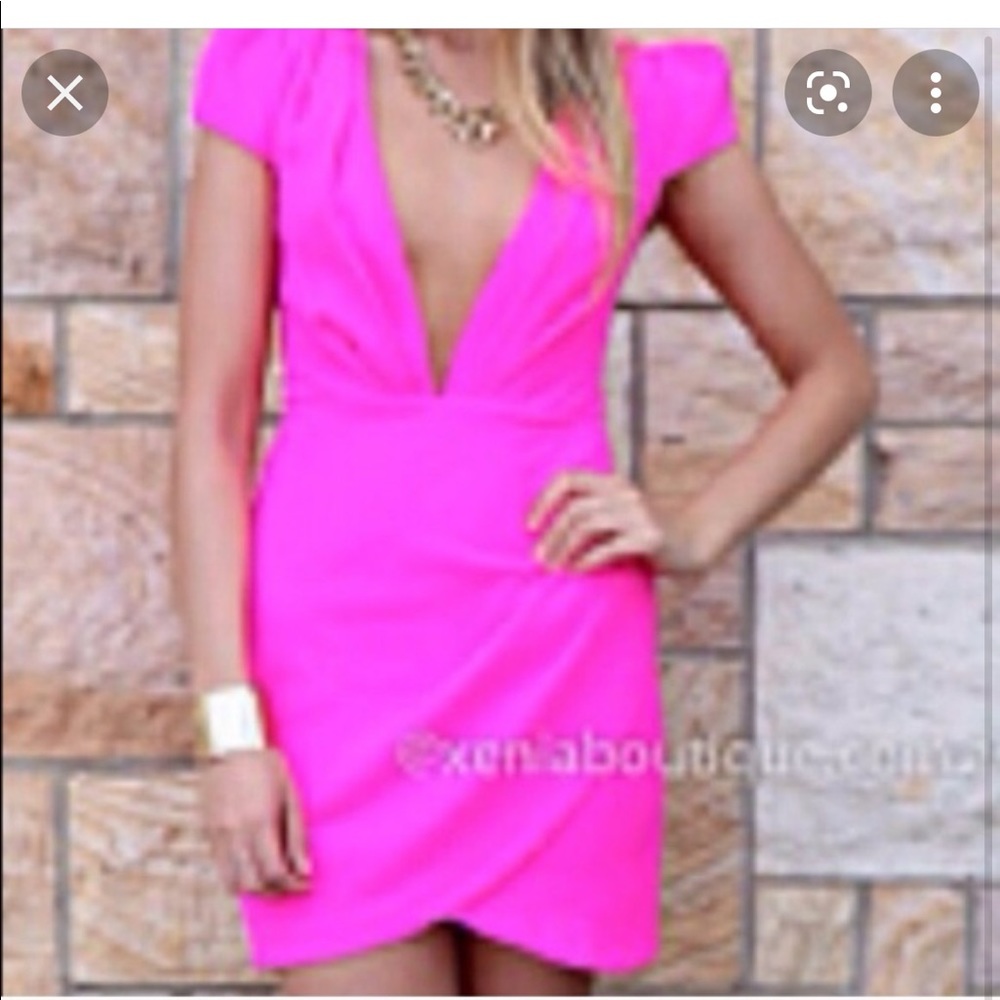Xenia Botique hot pink dress